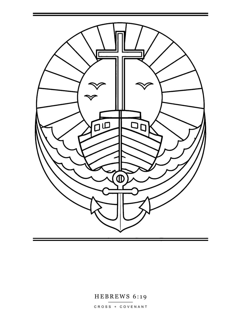 The Anchored and Armed coloring page, free with this shirt