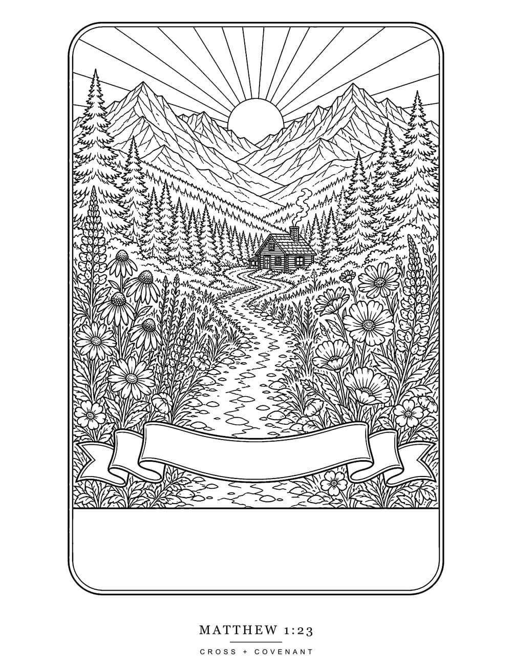 The Emmanuel, The Valley coloring page, free with this shirt