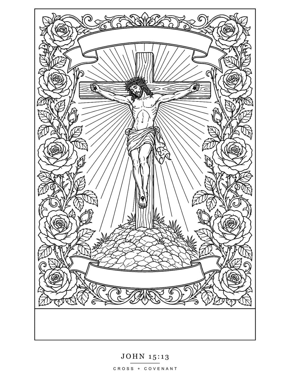 The Greater Love coloring page, free with this shirt