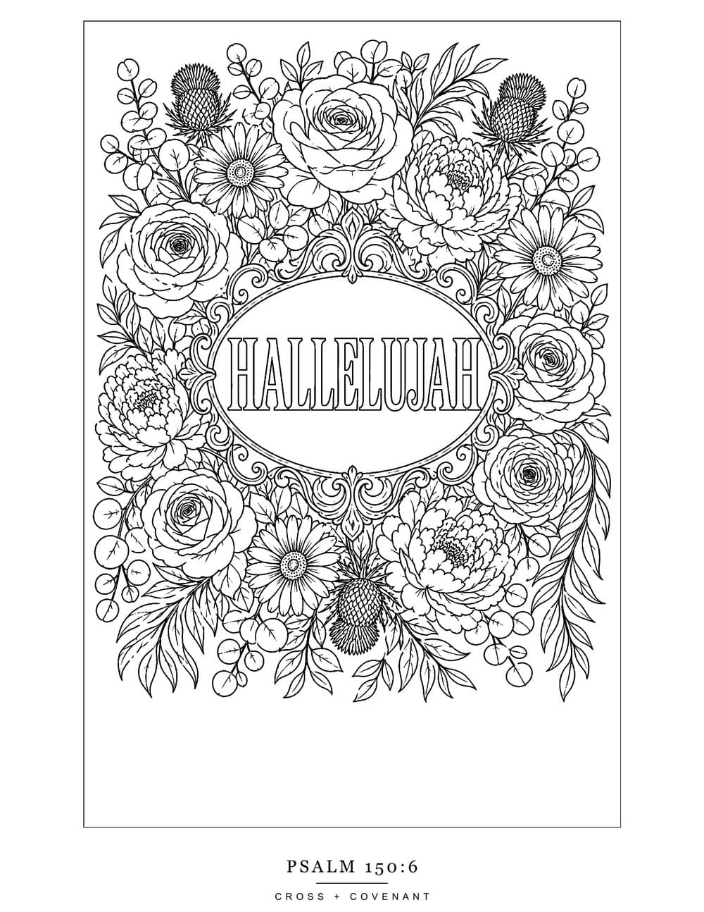 The Hallelujah in Bloom coloring page, free with this shirt