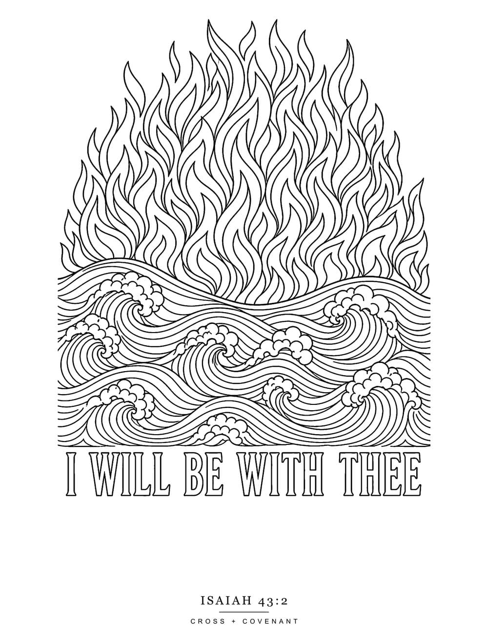 The I Will Be With Thee coloring page, free with this shirt