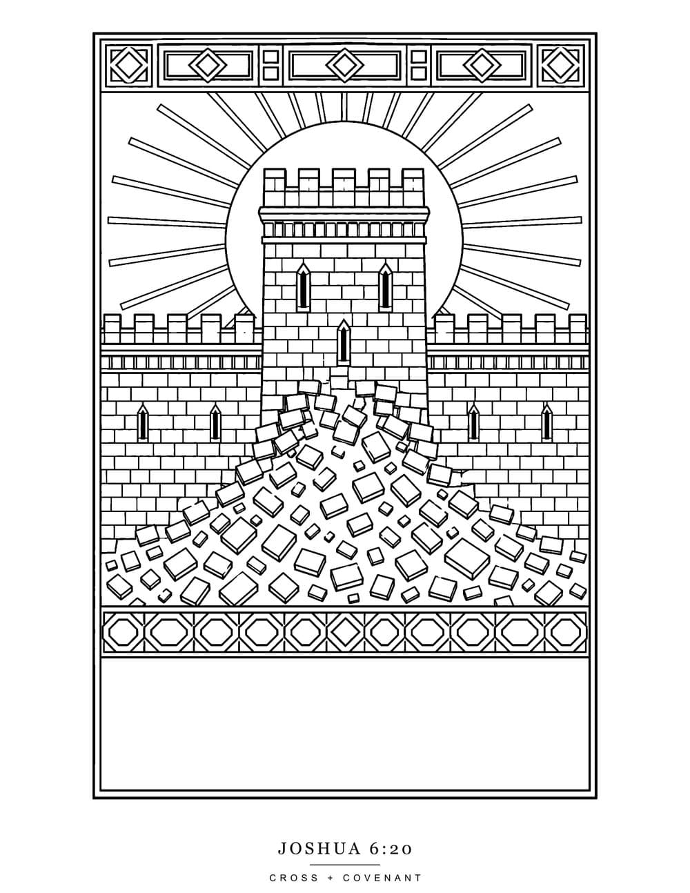 The Jericho coloring page, free with this shirt