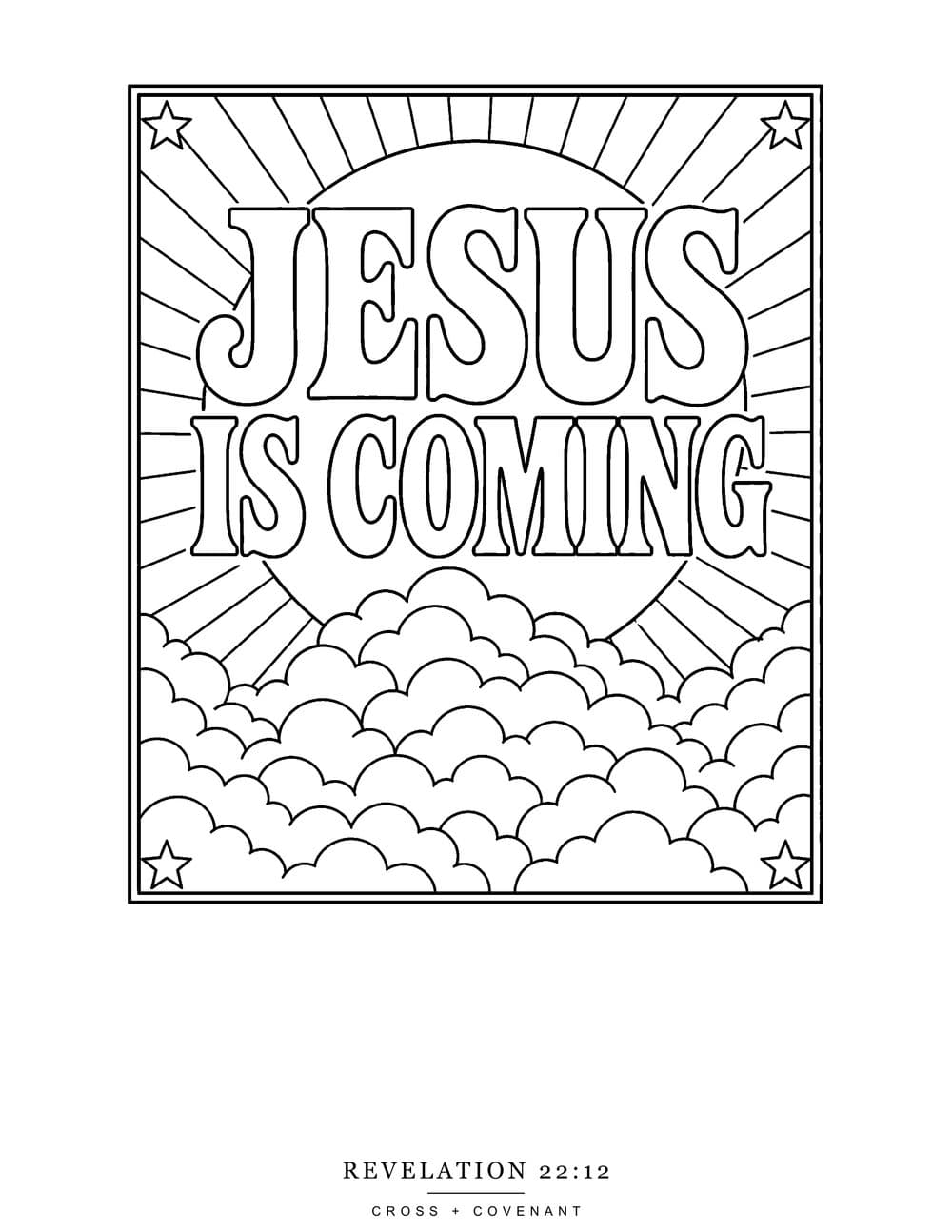 The Jesus Is Coming coloring page, free with this shirt