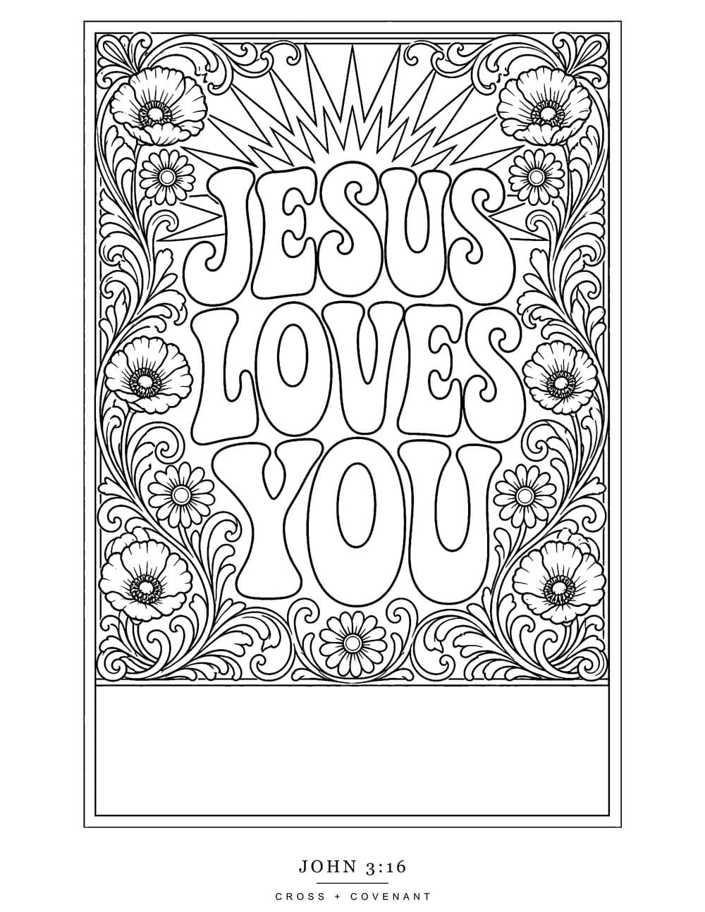 The Jesus Loves You, The Original Revolution coloring page, free with this shirt