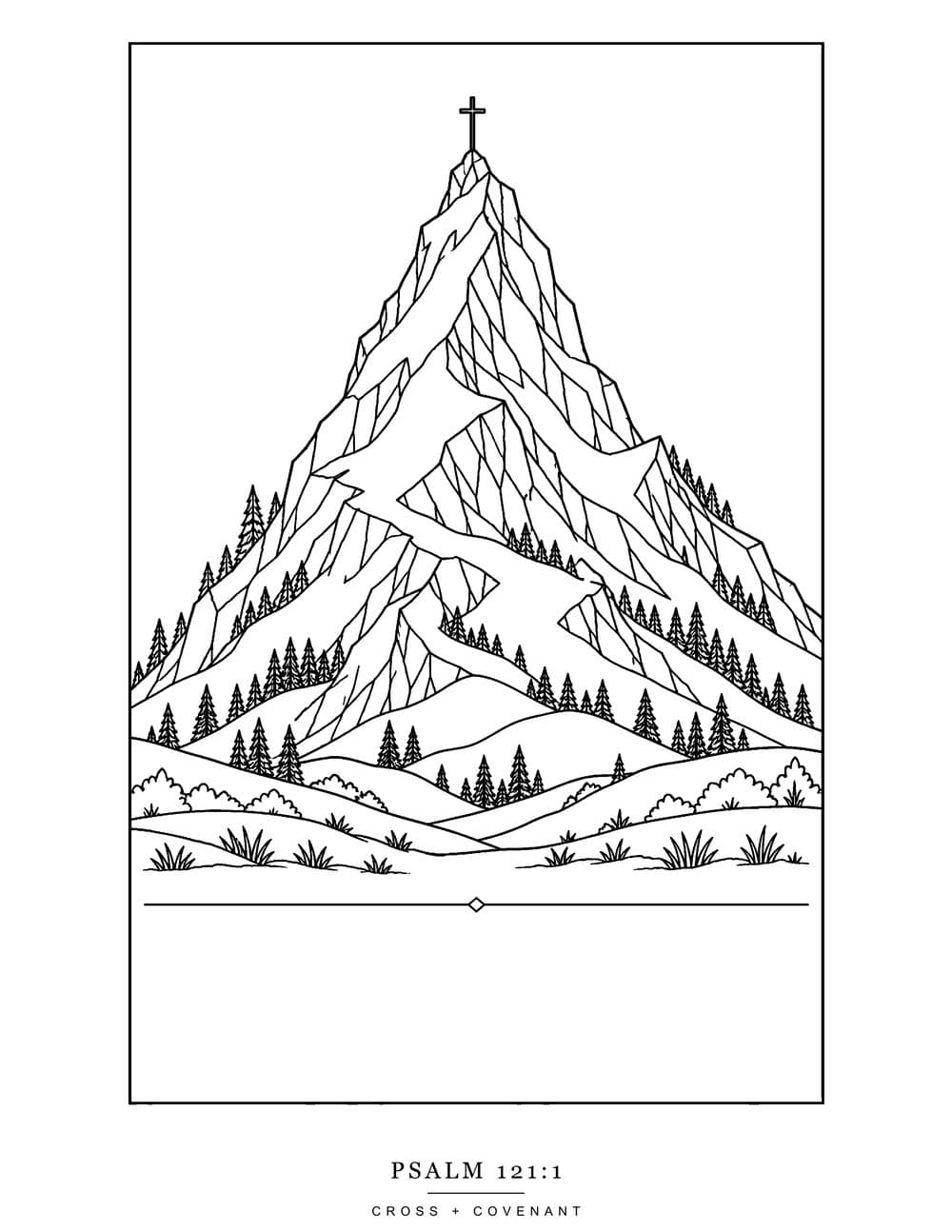 The The Mountain coloring page, free with this shirt