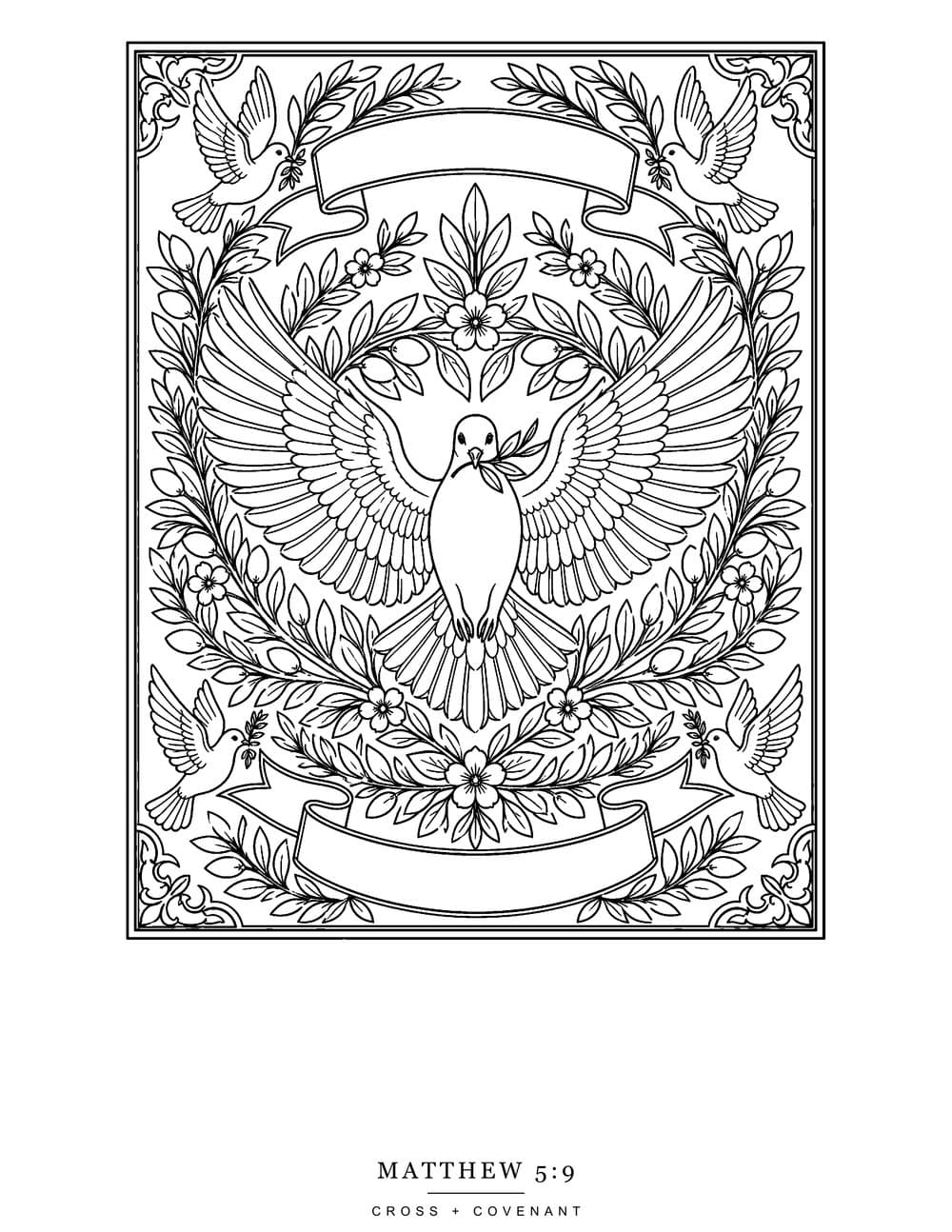 The Blessed Are the Peacemakers coloring page, free with this shirt