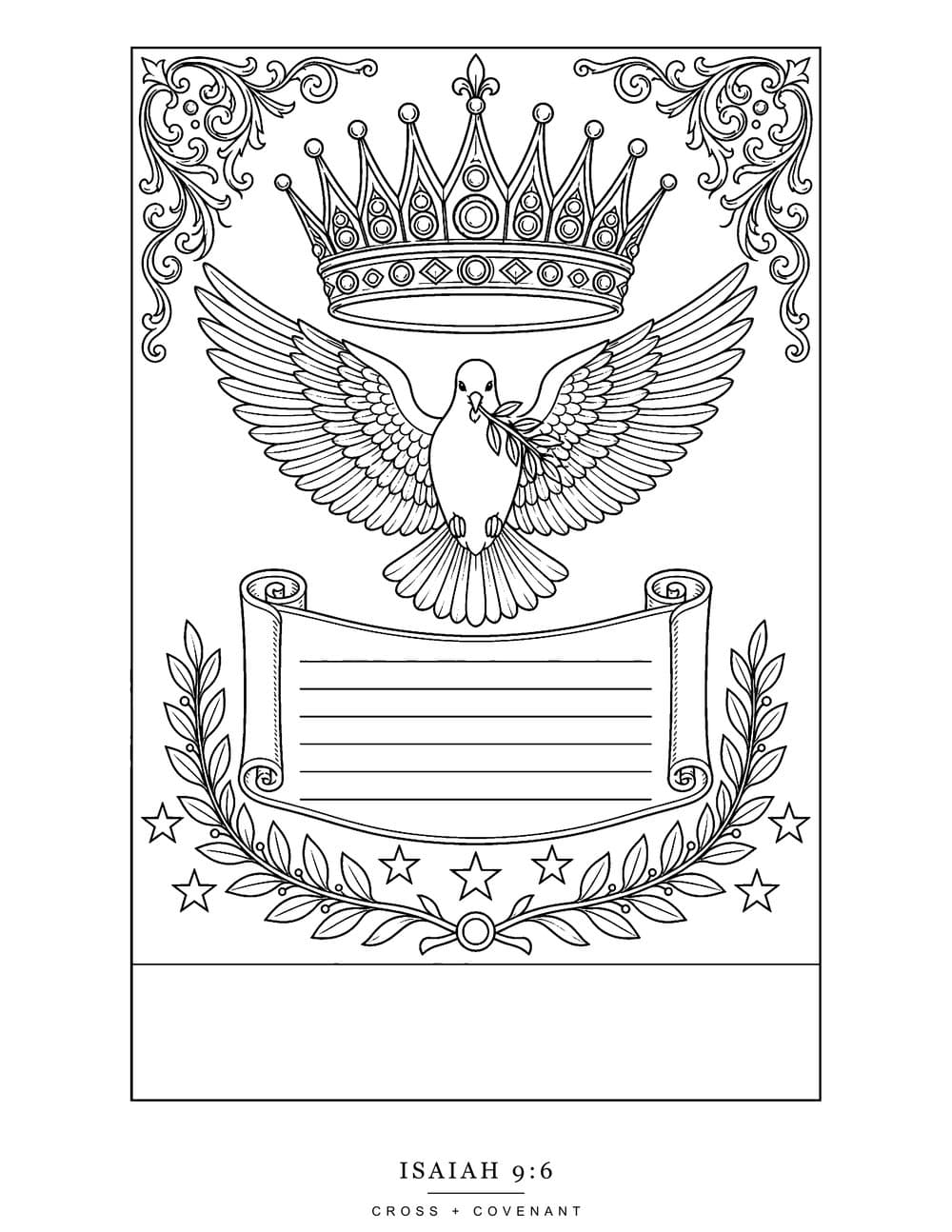 The Prince of Peace coloring page, free with this shirt