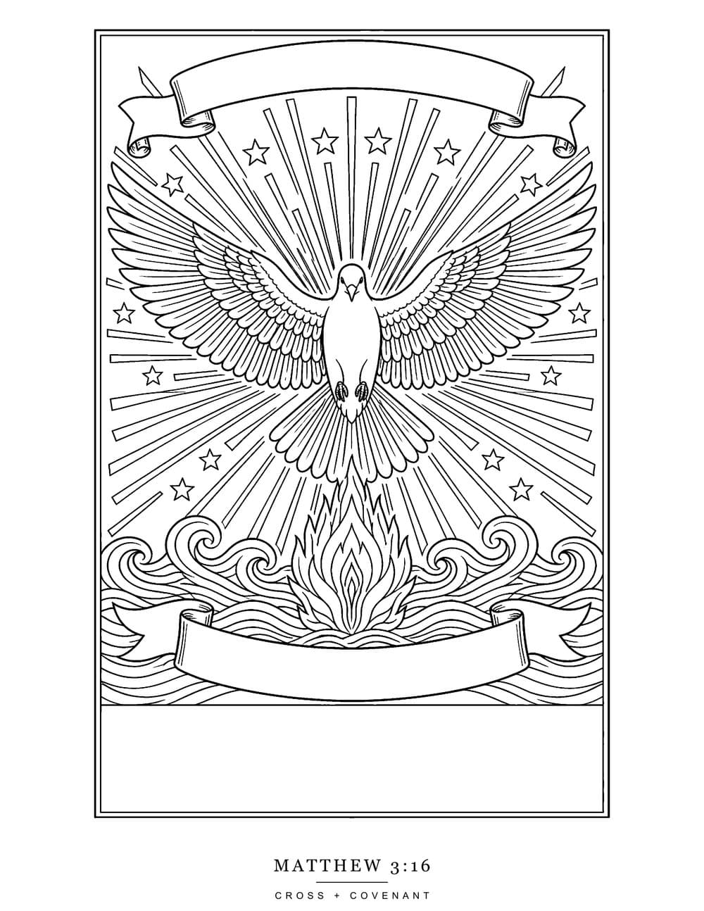 The Spiritus Sanctus coloring page, free with this shirt